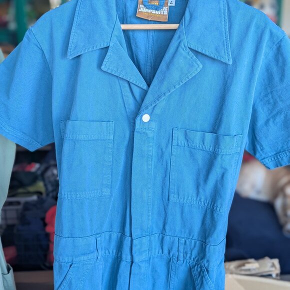 NEW Big Bud Press Short-Sleeve Jumpsuit in Marine Blue - Picture 2 of 2